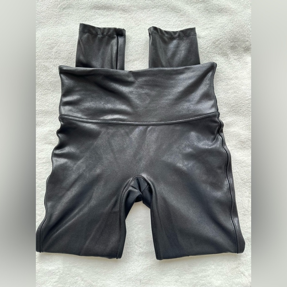 Spanx Women’s Black Faux Leather Leggings Size S/P